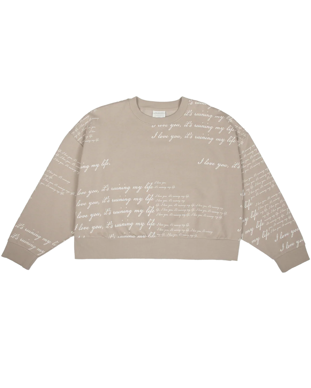 I Love You It's Ruining My Life Boxy Cropped Crewneck