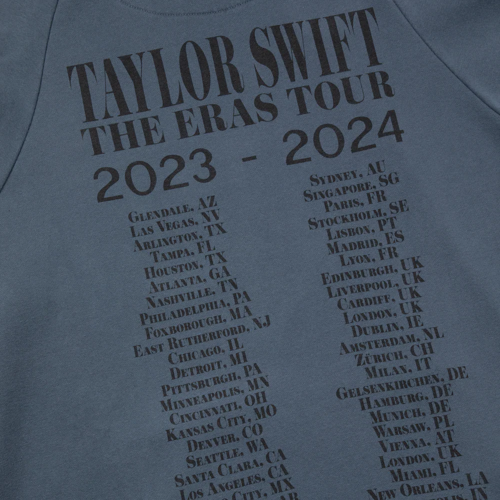 Taylor Swift The Eras II Tour Washed Blue Hoodie - Image 3