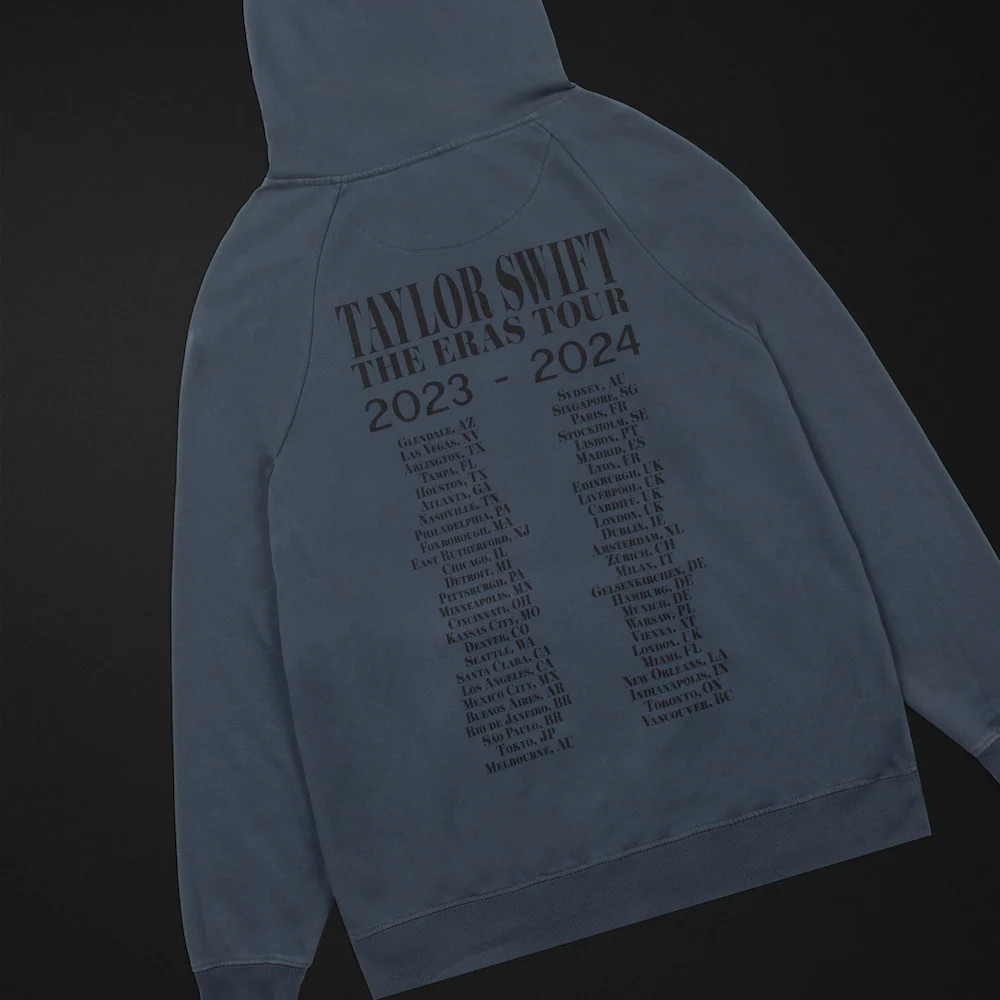 Taylor Swift The Eras II Tour Washed Blue Hoodie - Image 6