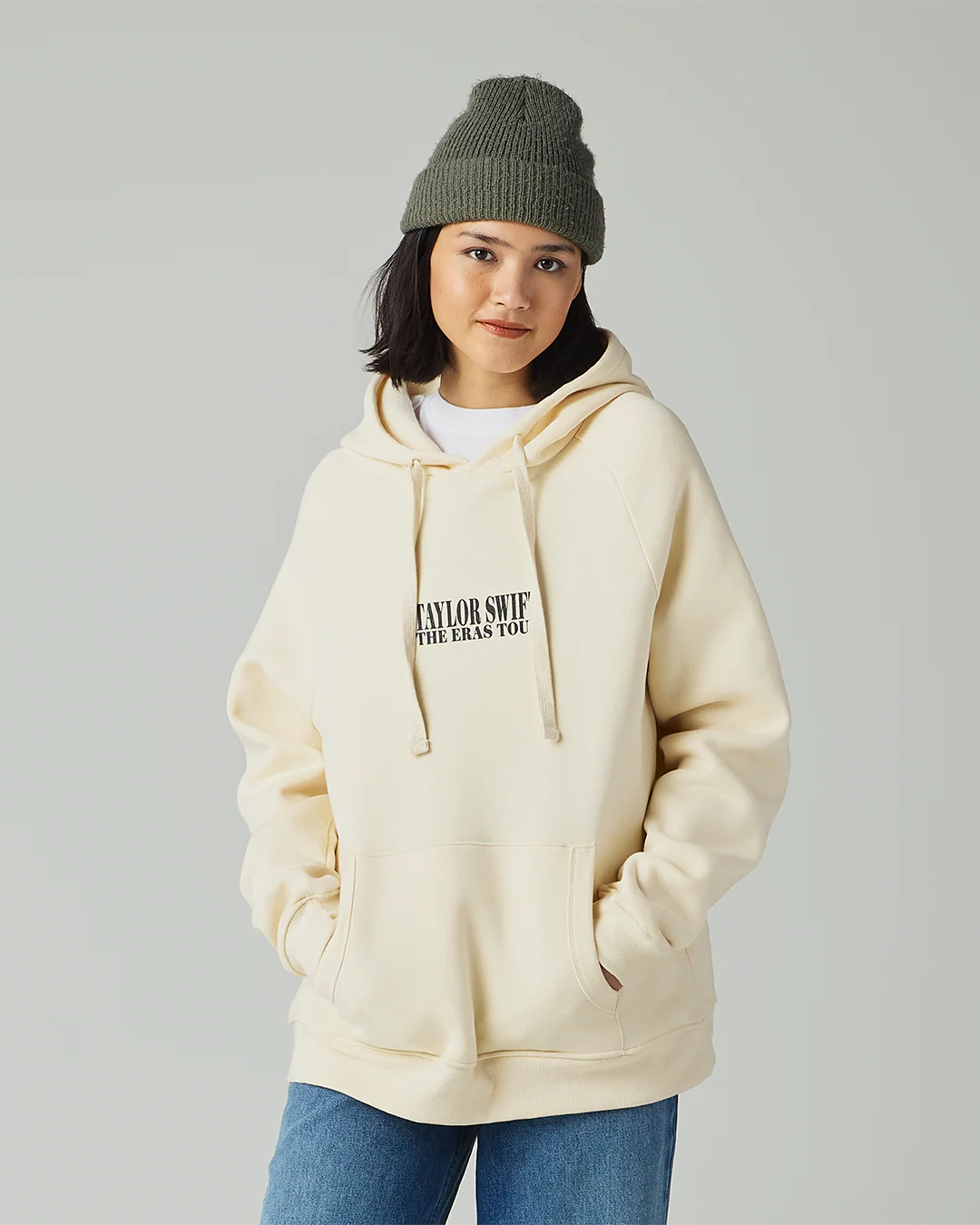 Taylor Swift The Eras International Tour Beige Hoodie - Image 6