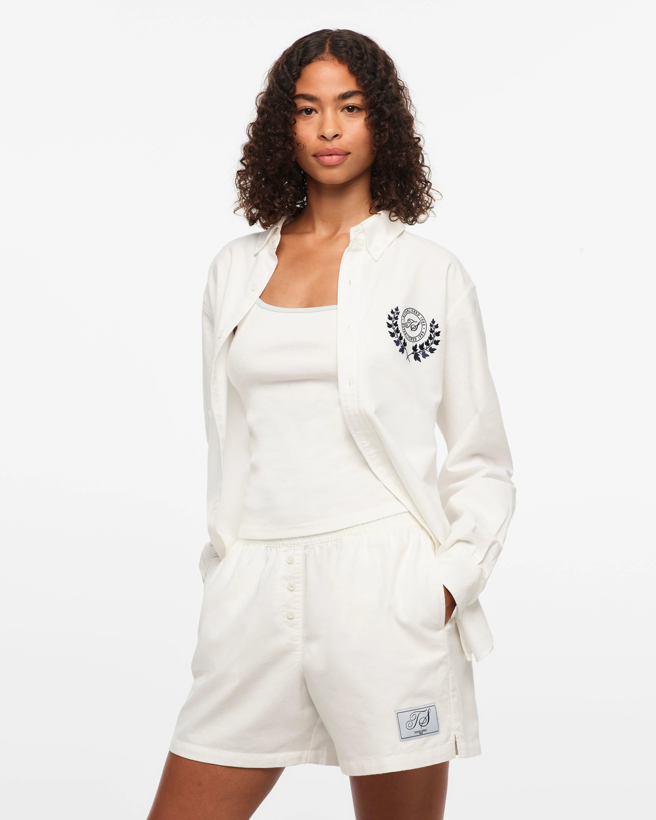 TS Crest White Oxford Shirt - Image 5