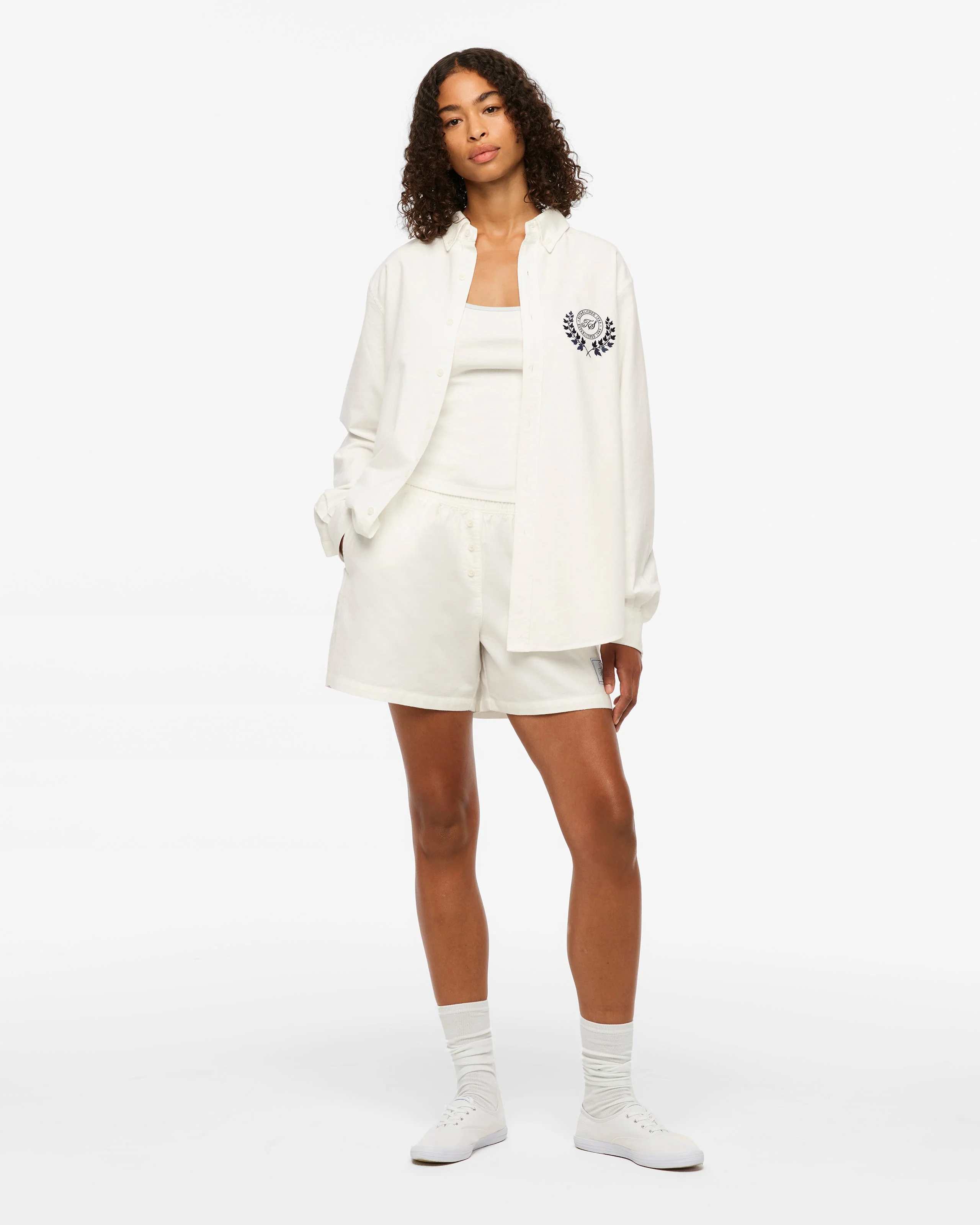 TS Crest White Oxford Shirt - Image 6