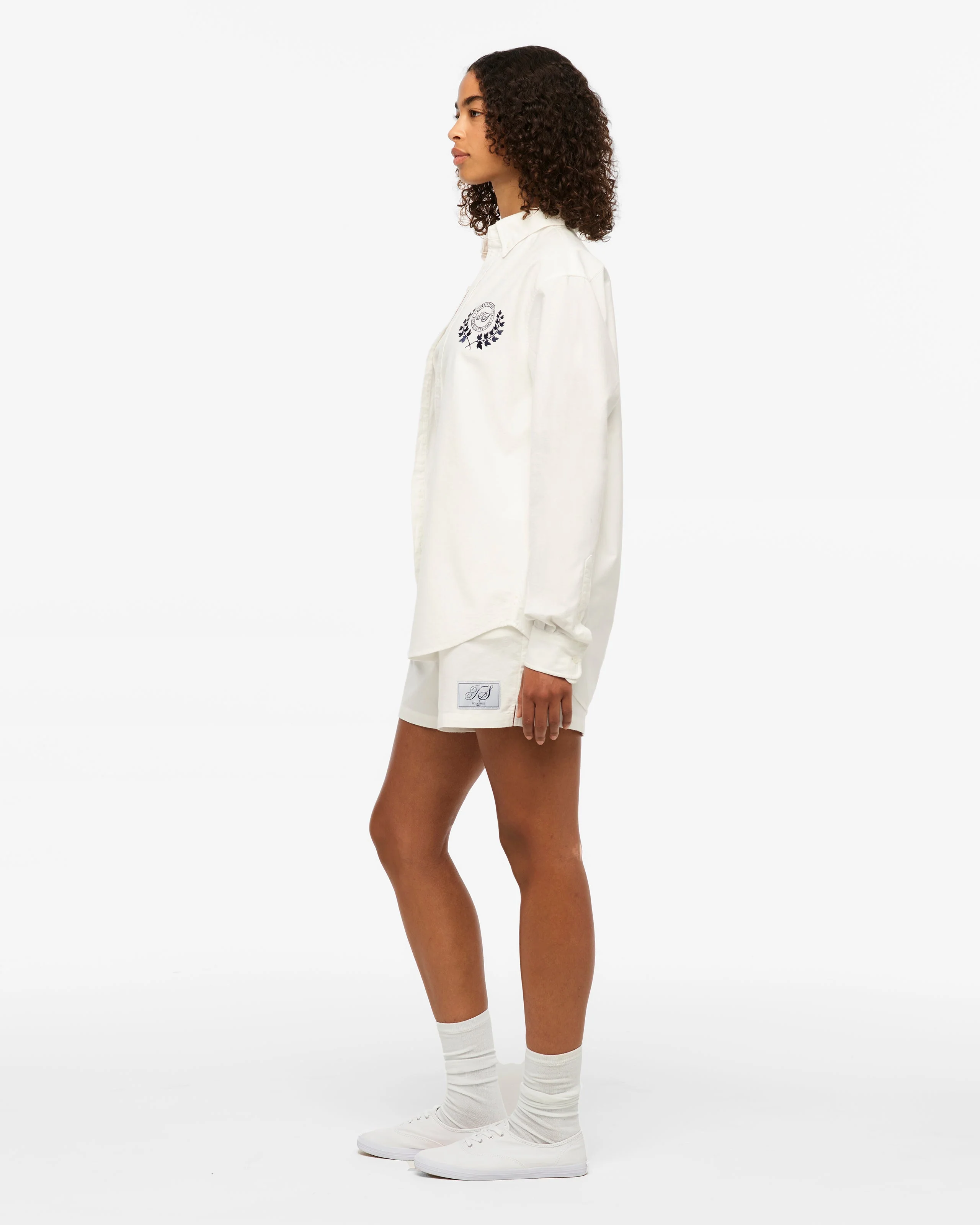 TS Crest White Oxford Shirt - Image 7