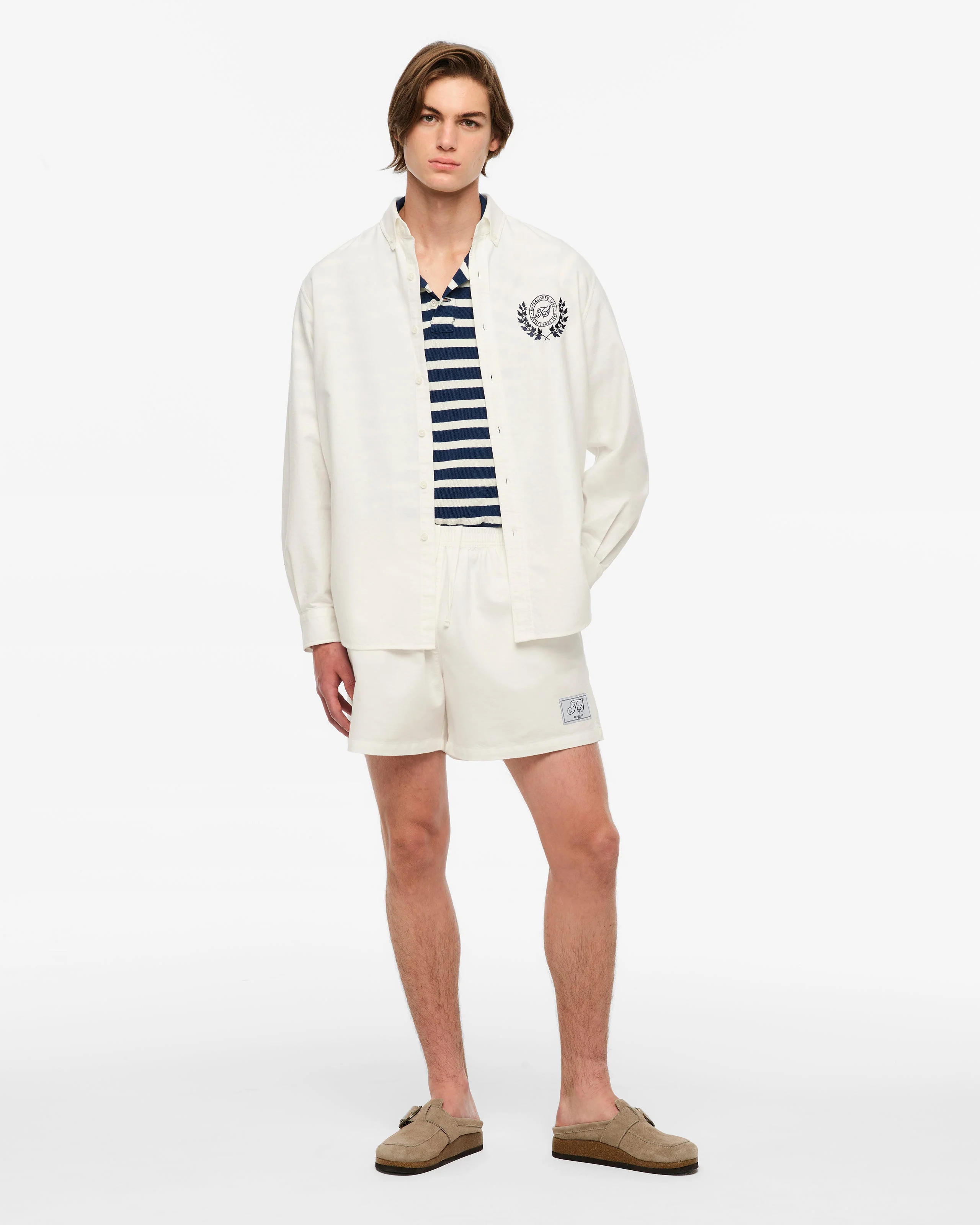 TS Crest White Oxford Shirt - Image 9