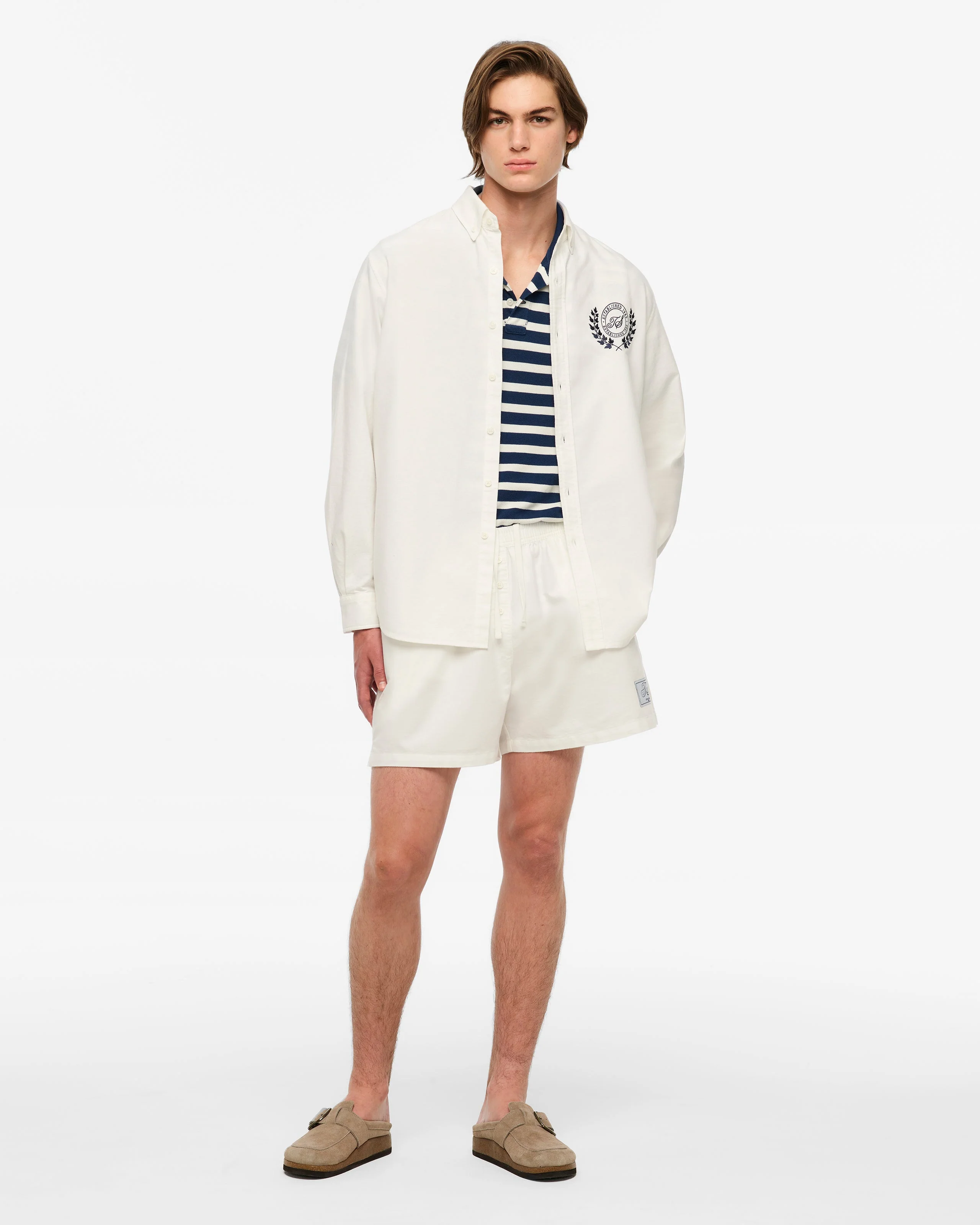 TS Crest White Oxford Shorts - Image 3