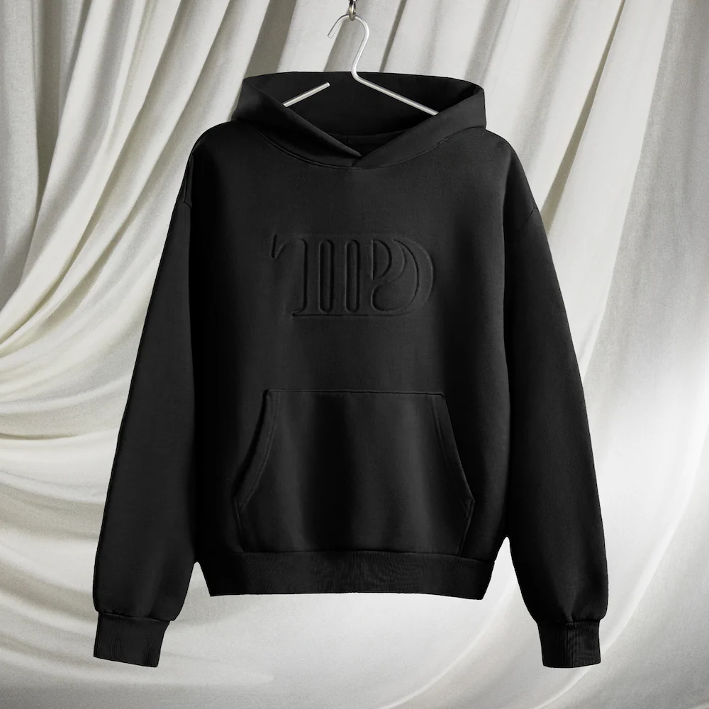 TTPD Black Embossed Hoodie - Image 3